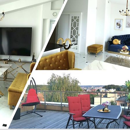 Luxury Penthouse With Large Terrace & Panoramic Old Town View Apartment Vilnius Bagian luar foto