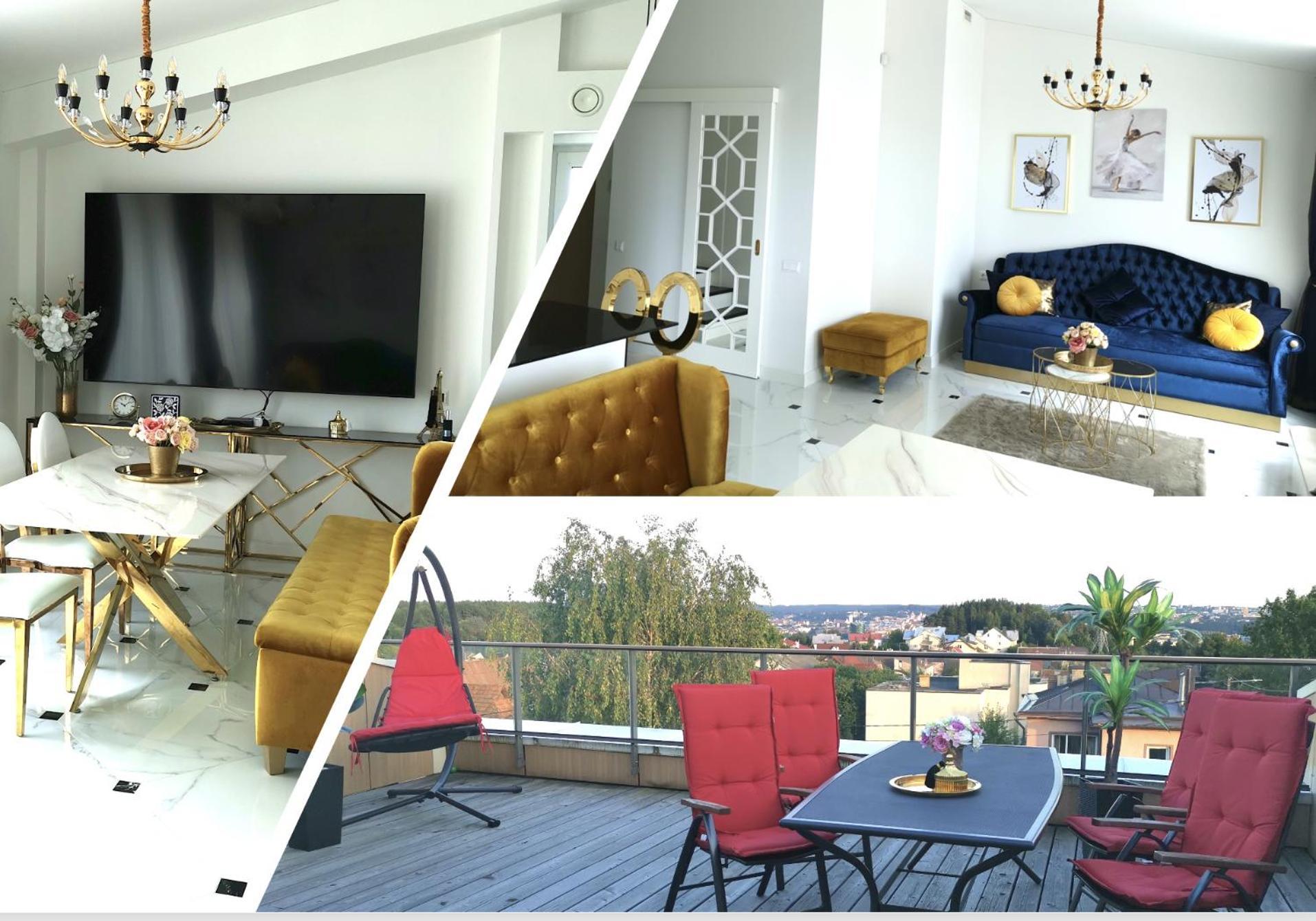 Luxury Penthouse With Large Terrace & Panoramic Old Town View Apartment Vilnius Bagian luar foto